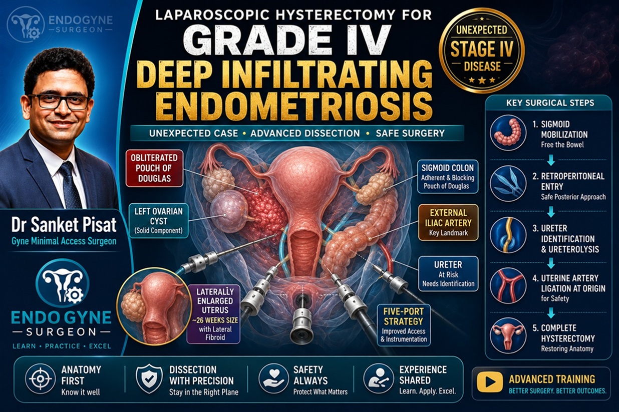 Laparoscopic Hysterectomy Grade IV Deep Infiltrating Endometriosis (TLH)